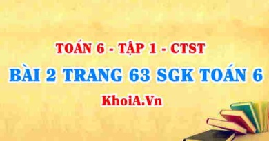 Bài 2 trang 63 SGK Toán 6 Chân trời sáng tạo Tập 1